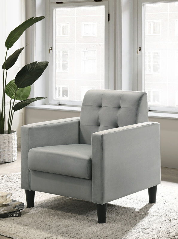 Hale - Velvet Accent Armchair With Tufting