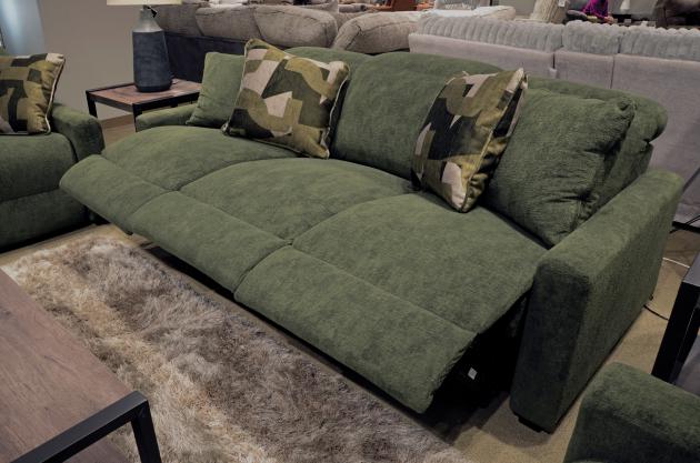 Catnapper Ada Power Euro Headrest Power Lay Flat Recliner in Moss