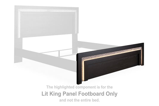 Brizmore - Lit King Panel Footboard - Black