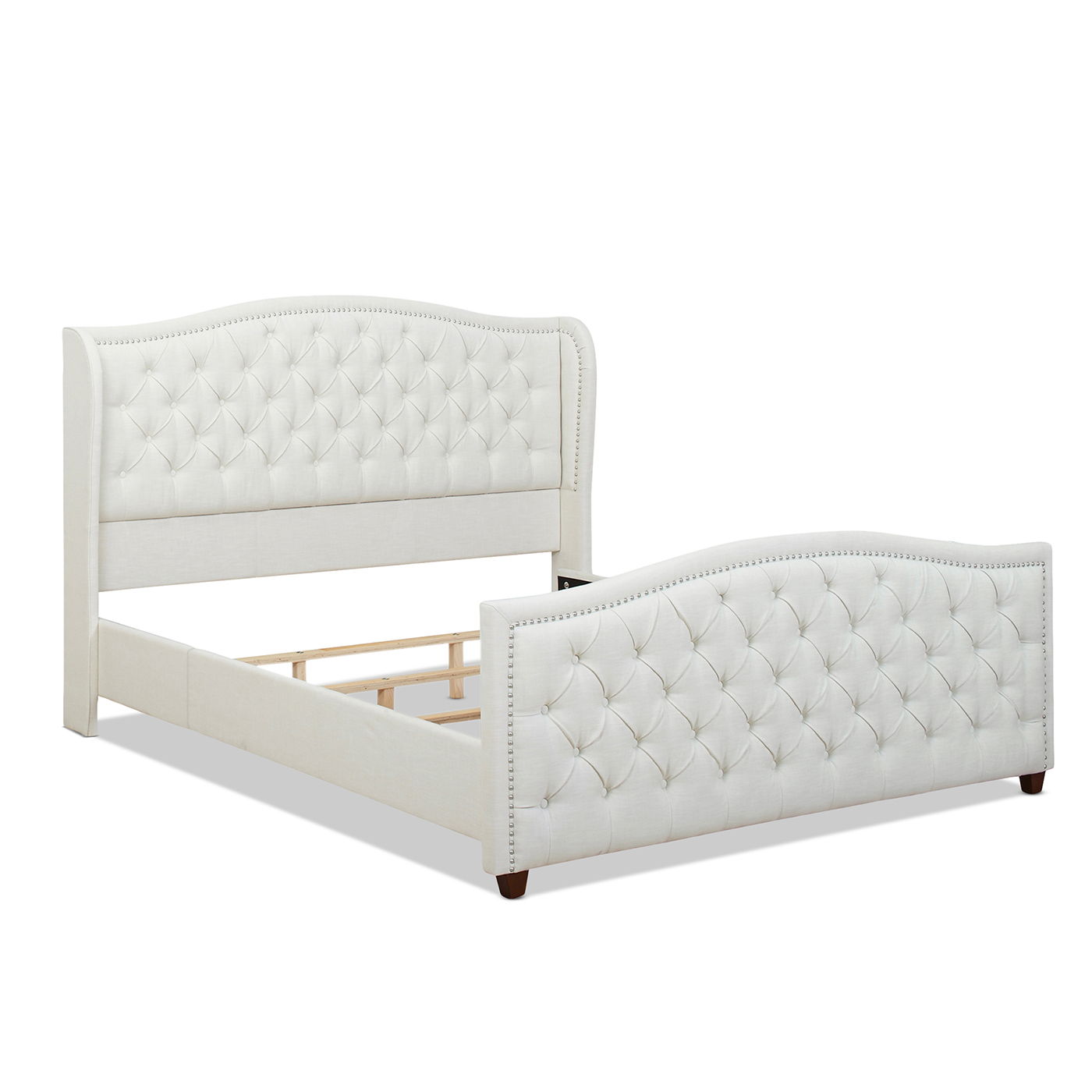 Marcella - Upholstered Shelter Headboard Bed Set