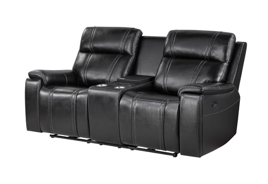 U8880 - Power Reclining Sofa / Power Console Reclining Loveseat / Power Recliner - Black