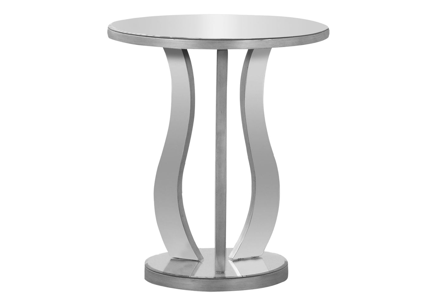 Accent Table, Side Mirror, Transitional - Silver