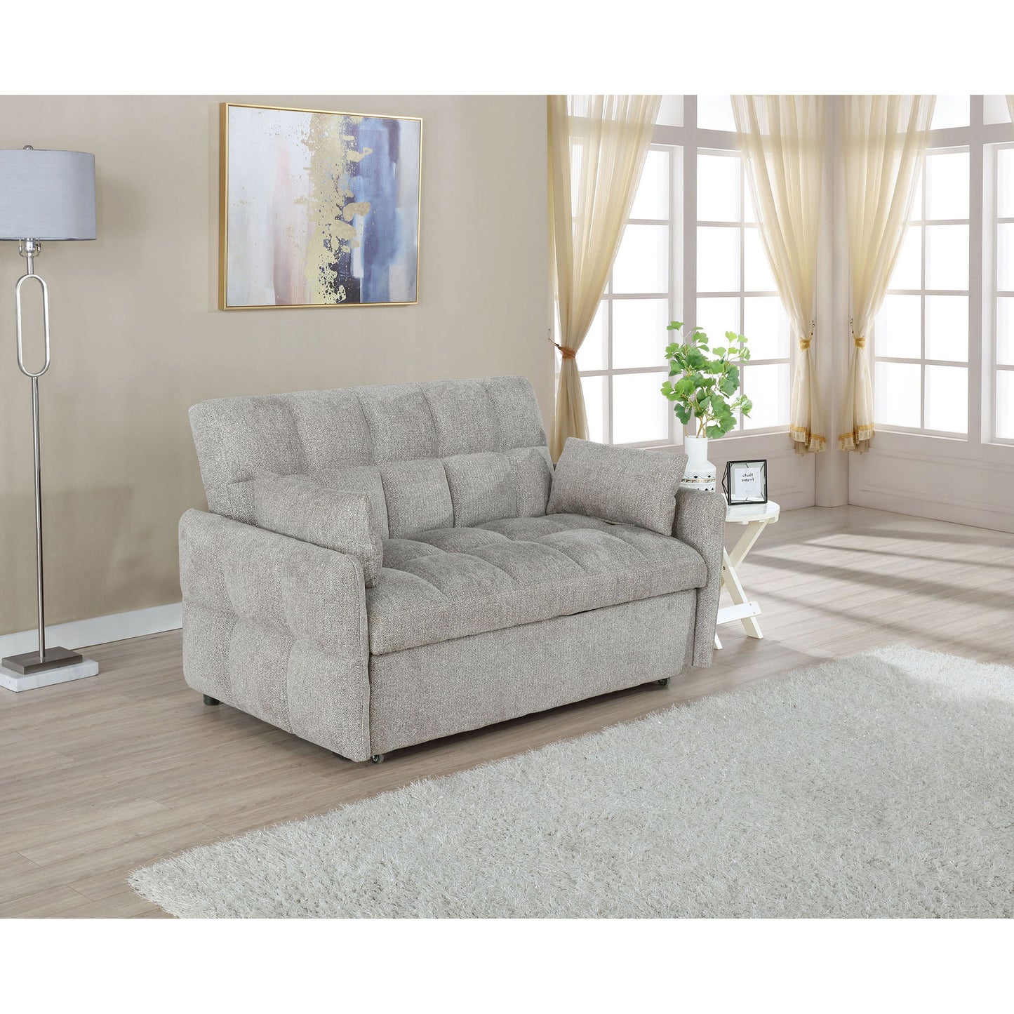 Alvara - Tufted Cushion Pull Out Sleeper Sofa Bed