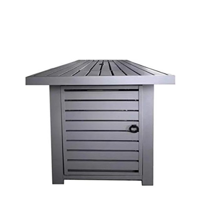 Outdoor Fire Pit Table With Lid Durable Construction - Gray