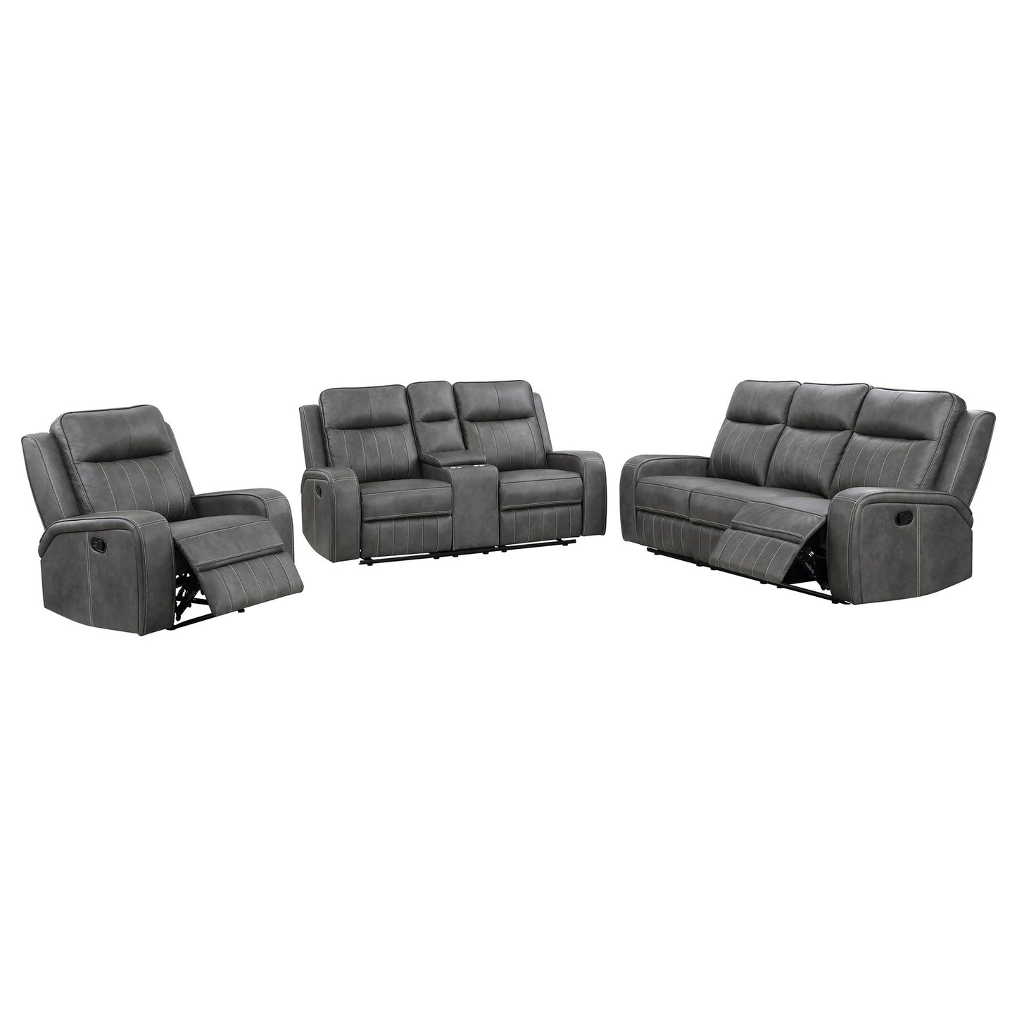 Mckinley - 3 Piece Reclining Sofa Set - Gray