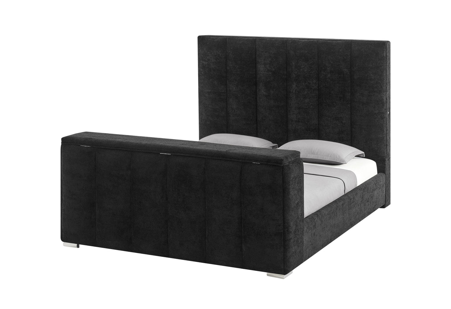 Serenity - King Bed Headboard With Global Surround Speaker System - Onyx
