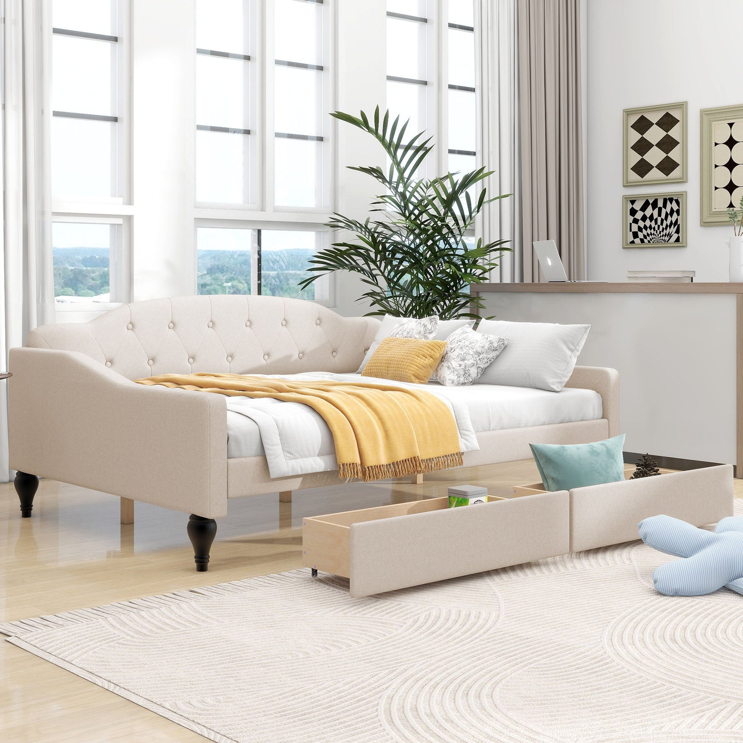 Upholstered Tufted Daybed