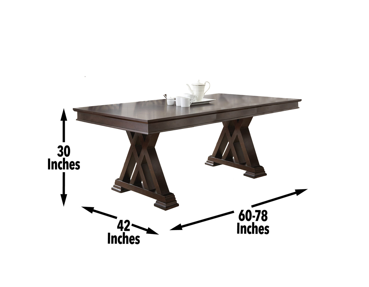 Adrian - 9 Piece Dining Set - Dark Brown