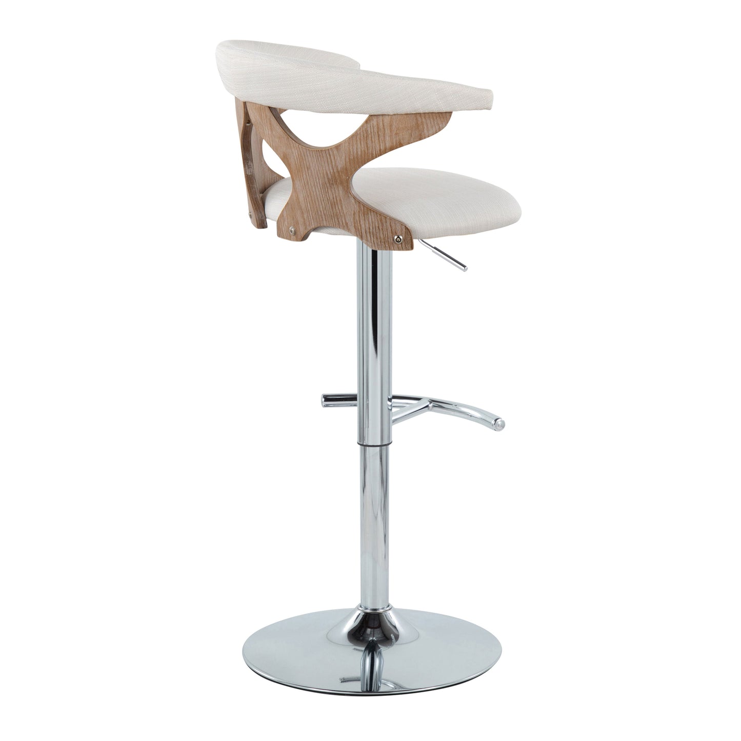 Gardenia - Contemporary Adjustable Barstool With Swivel / Rounded T Footrest (Set of 2)