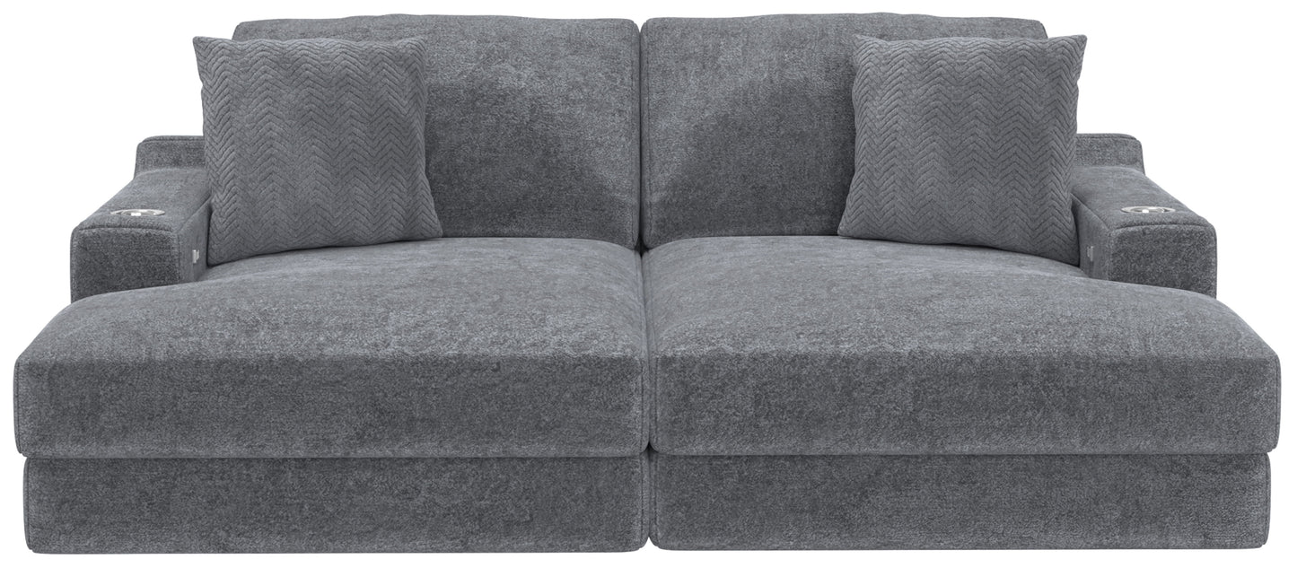 Cozy - 2 Piece Double Wide Chaise With USB Charging Ports