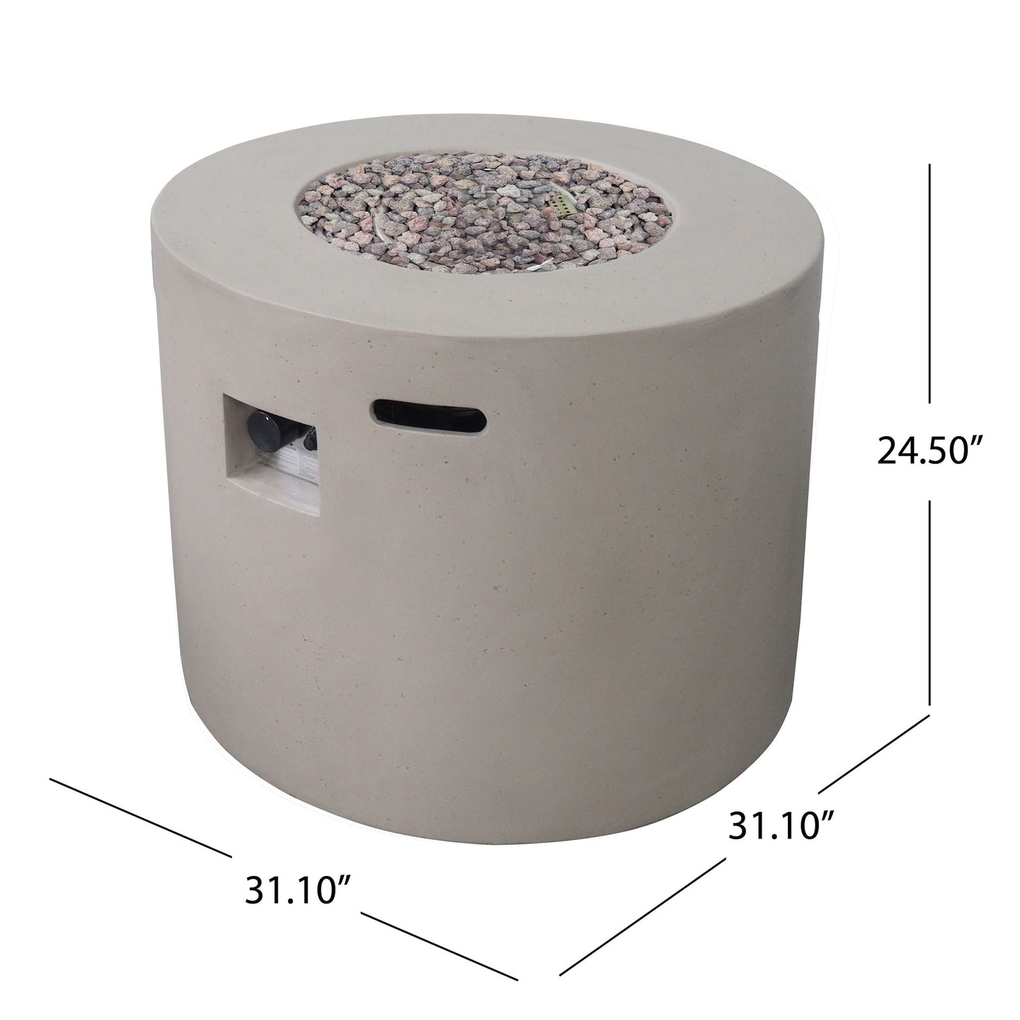 Round Iron Fire Pit With 40, 000 Btu