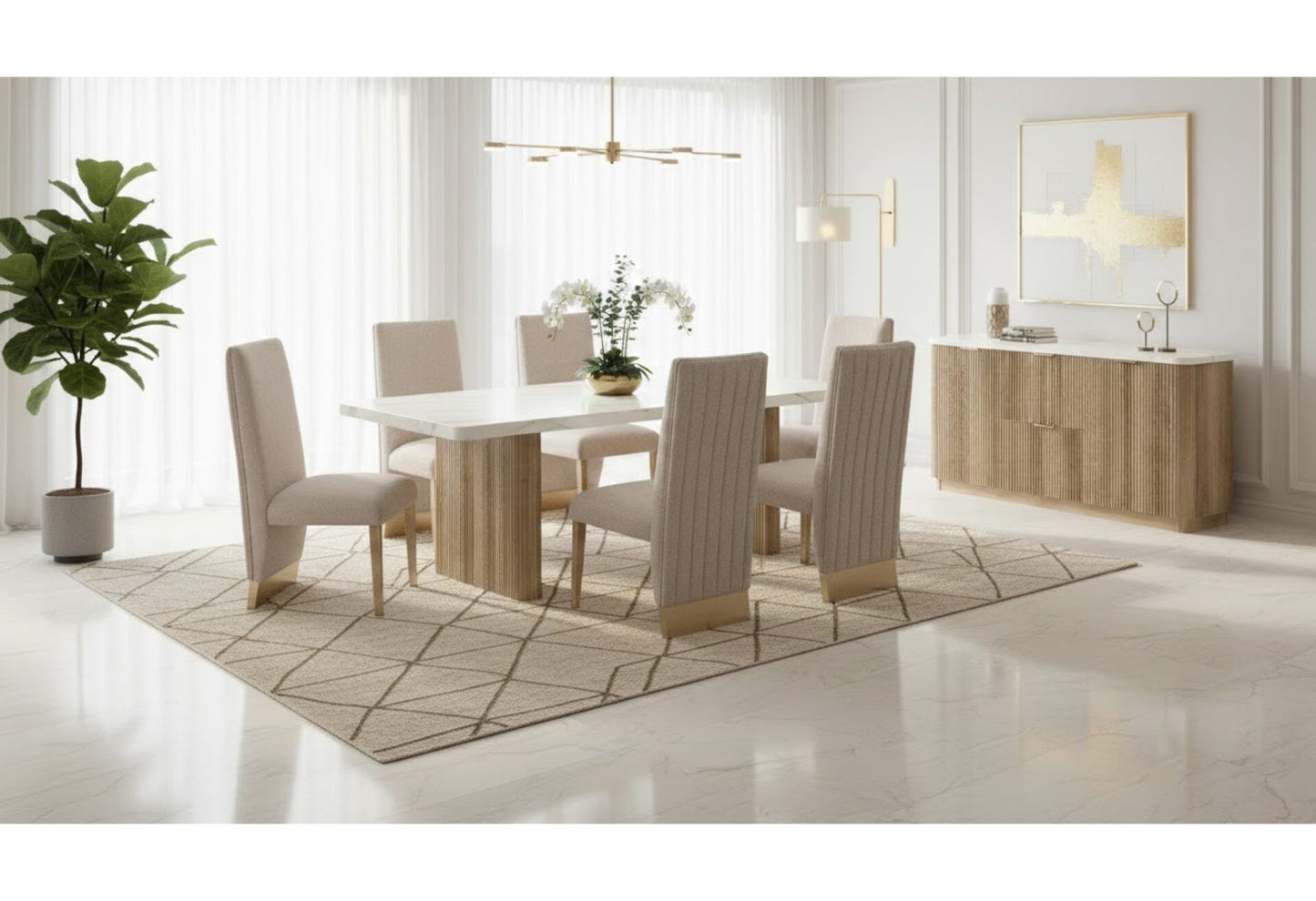 D12DC - Dining Chair - Beige / Natural