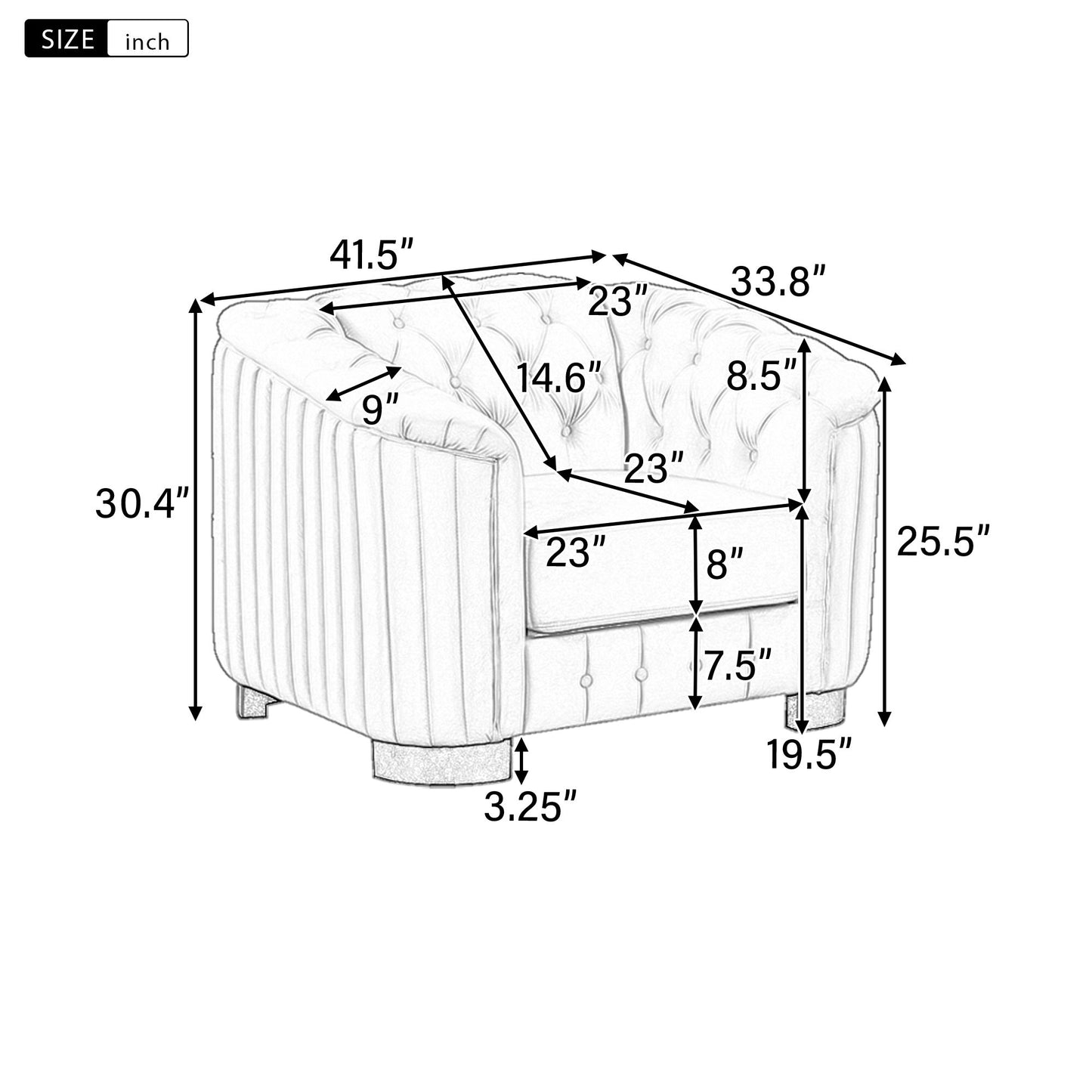 Upholstered Accent Sofa Chair With Removable Cushion
