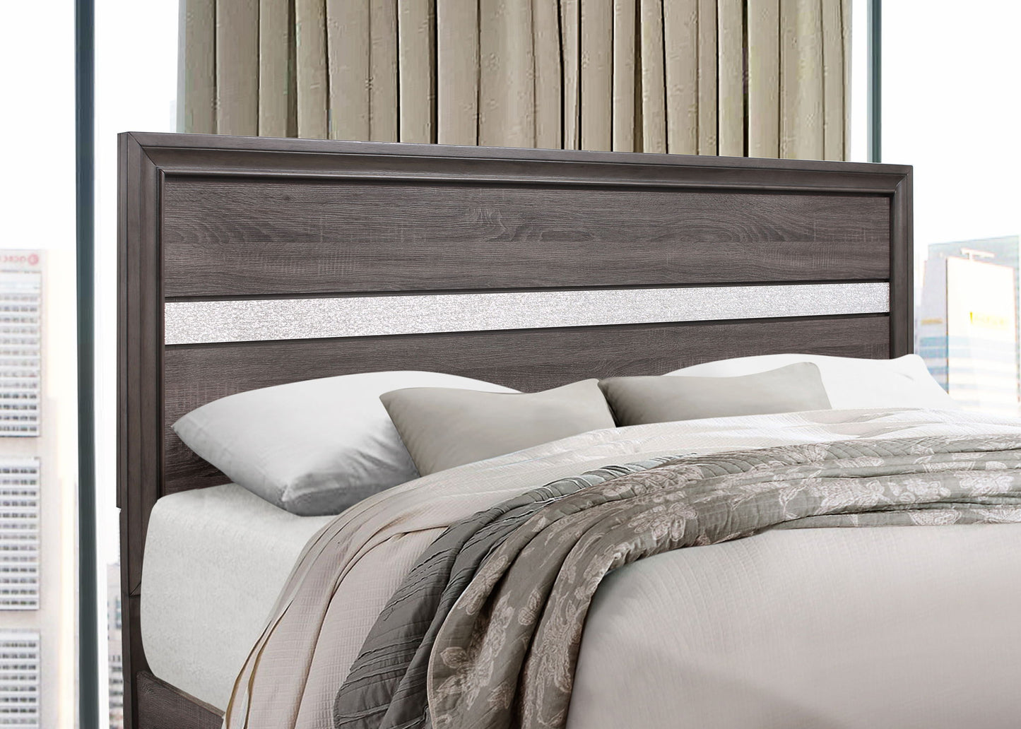 Seville - Queen Bed Headboard And Footboard - Gray