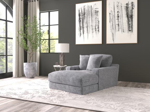 Jackson Cozy Sectional collection arrangement; coordinating pieces sold separately in Gunmetal