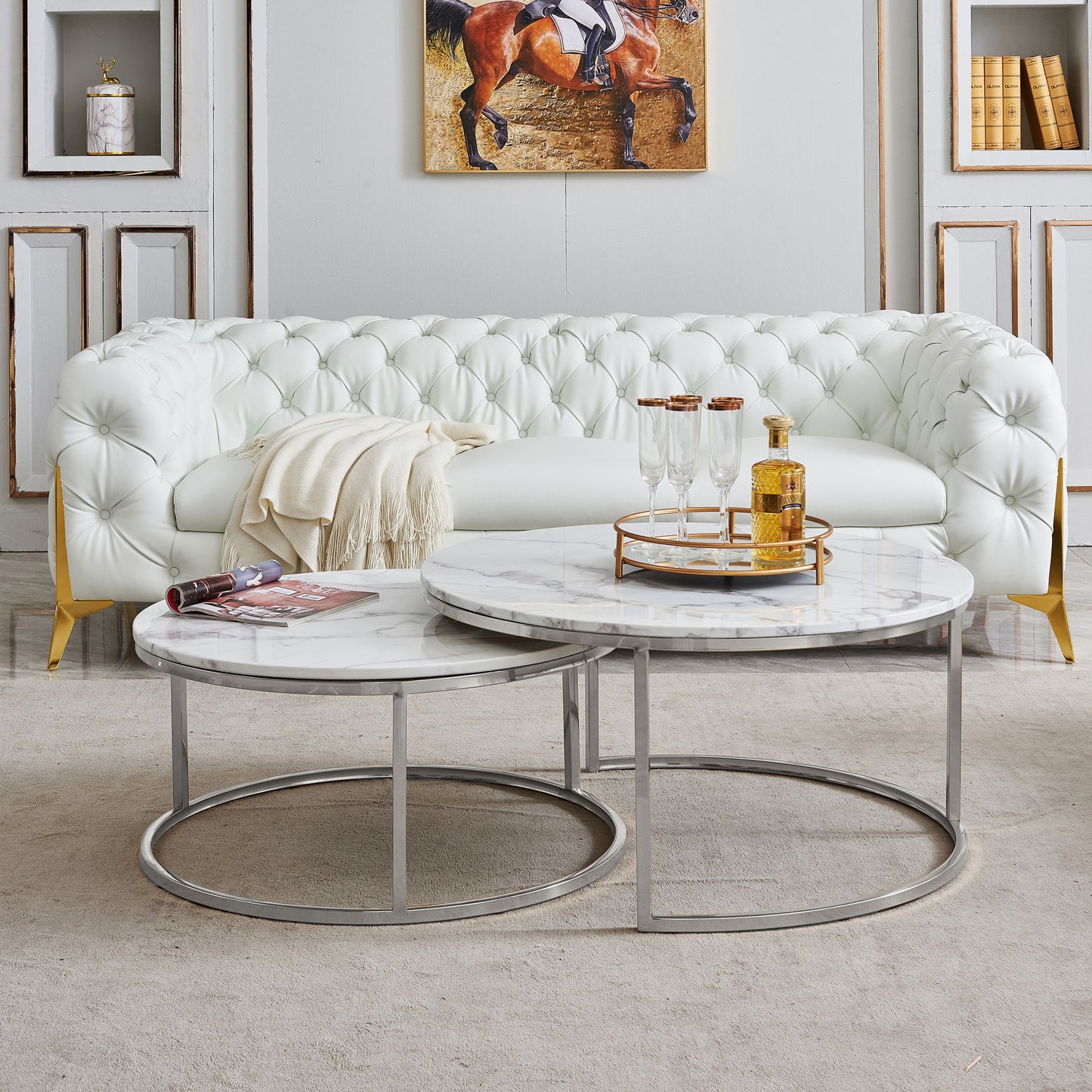 2 Piece Nesting Coffee Table Set For Living Room