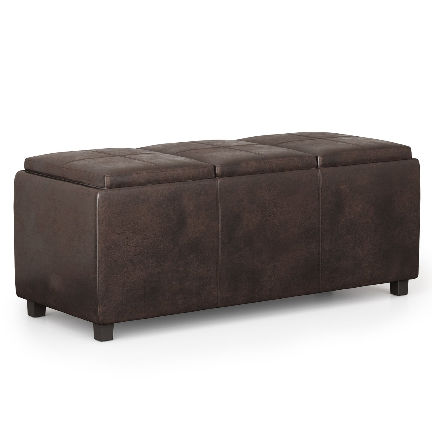 Avalon - Storage Ottoman - Distressed Brown