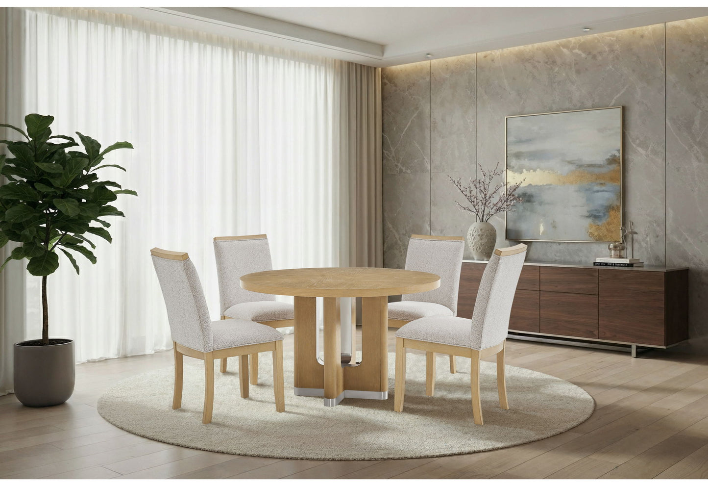 D3124 - 7 Piece Dining Room Set (D3124 Dining Table And 6 D1248 Dining Chairs) - Natural