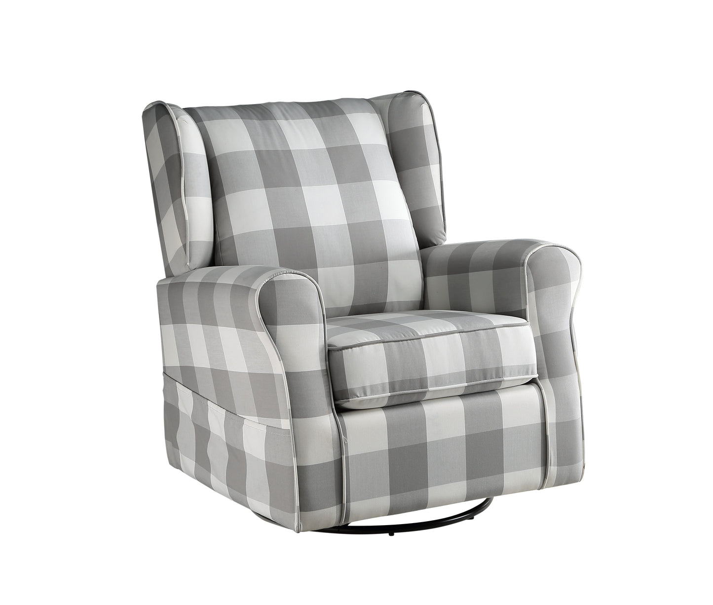 Patli - Glider Chair With Swivel - Gray / White