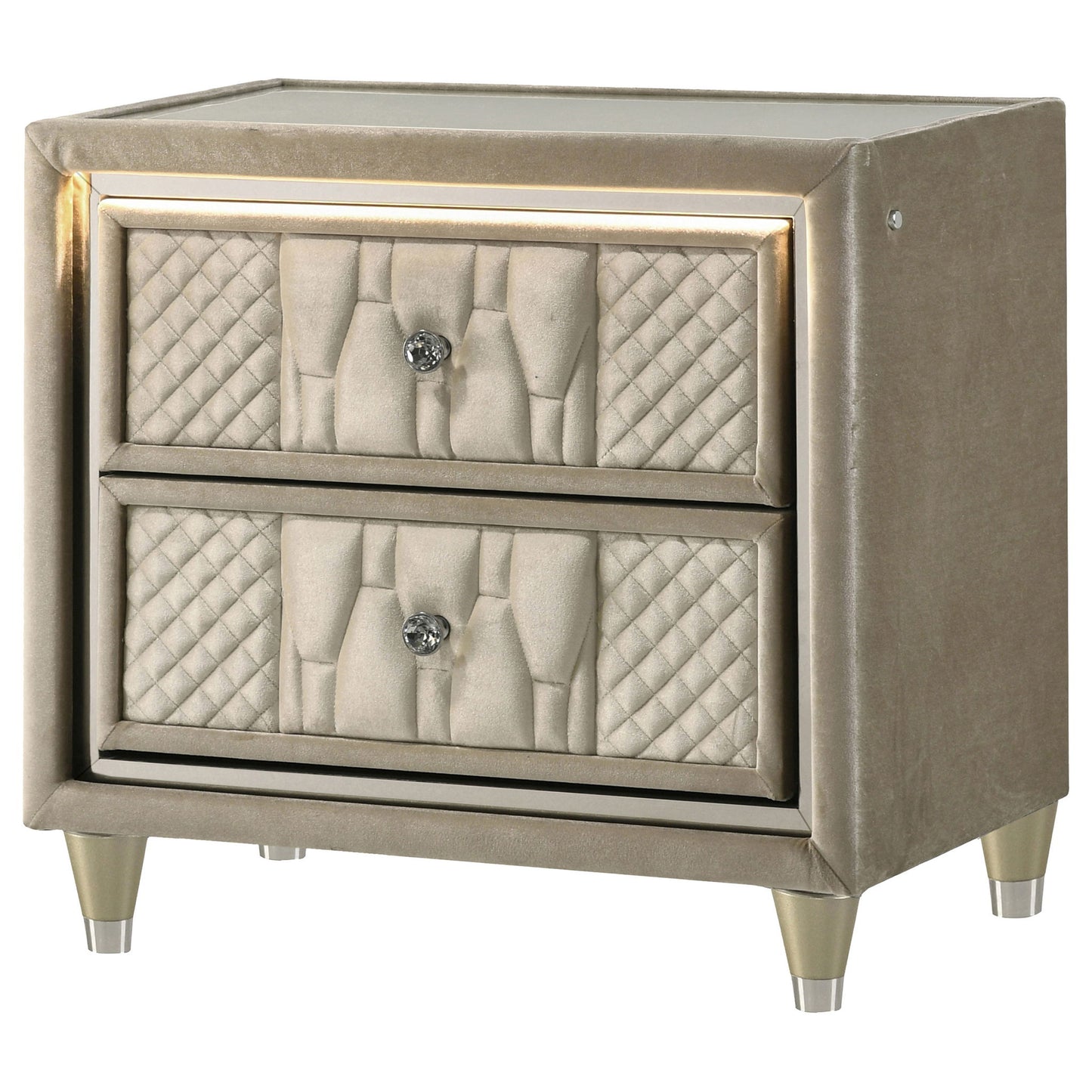 Mika - 2 Drawer LED Nightstand With USB