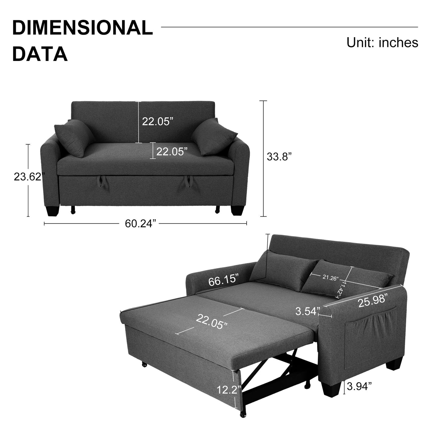 Balus - 2 In 1 Sofa Bed With Storage Bag