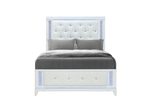 Alina - Queen Bed Footboard With LED - White