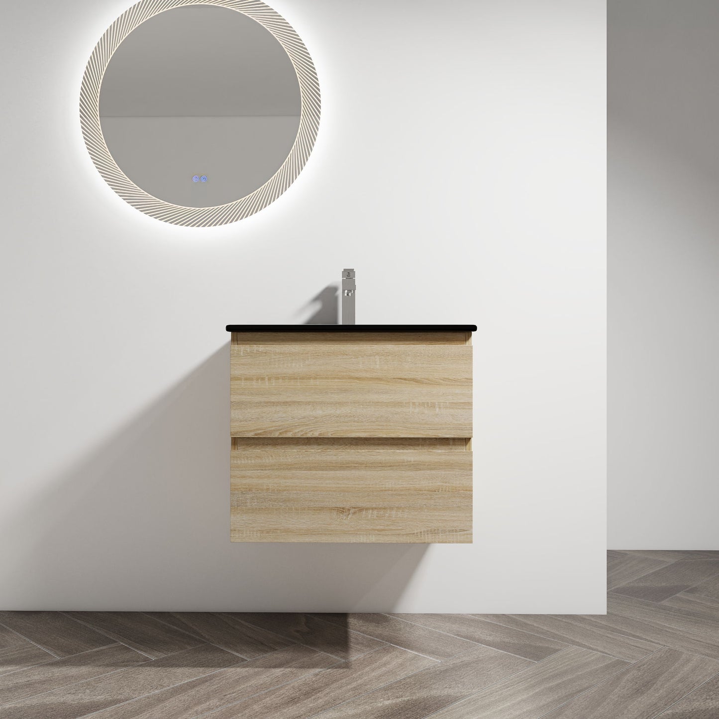 Wall Mounted Bathroom Vanity With Sink, 2 Soft Close Drawers