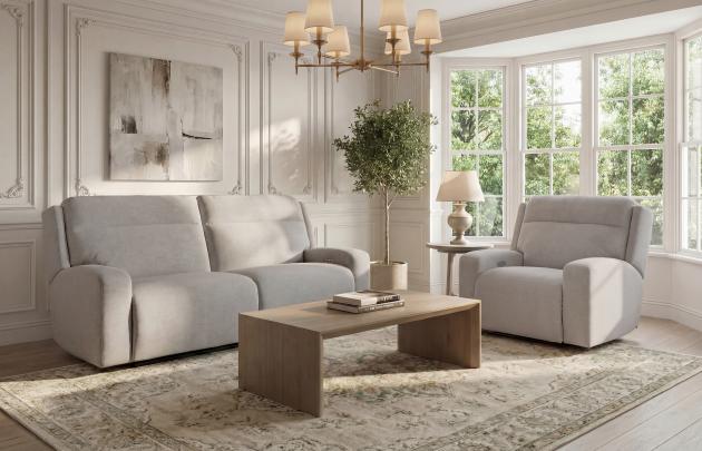 Catnapper Caleb collection arrangement; coordinating pieces sold separately in Taupe