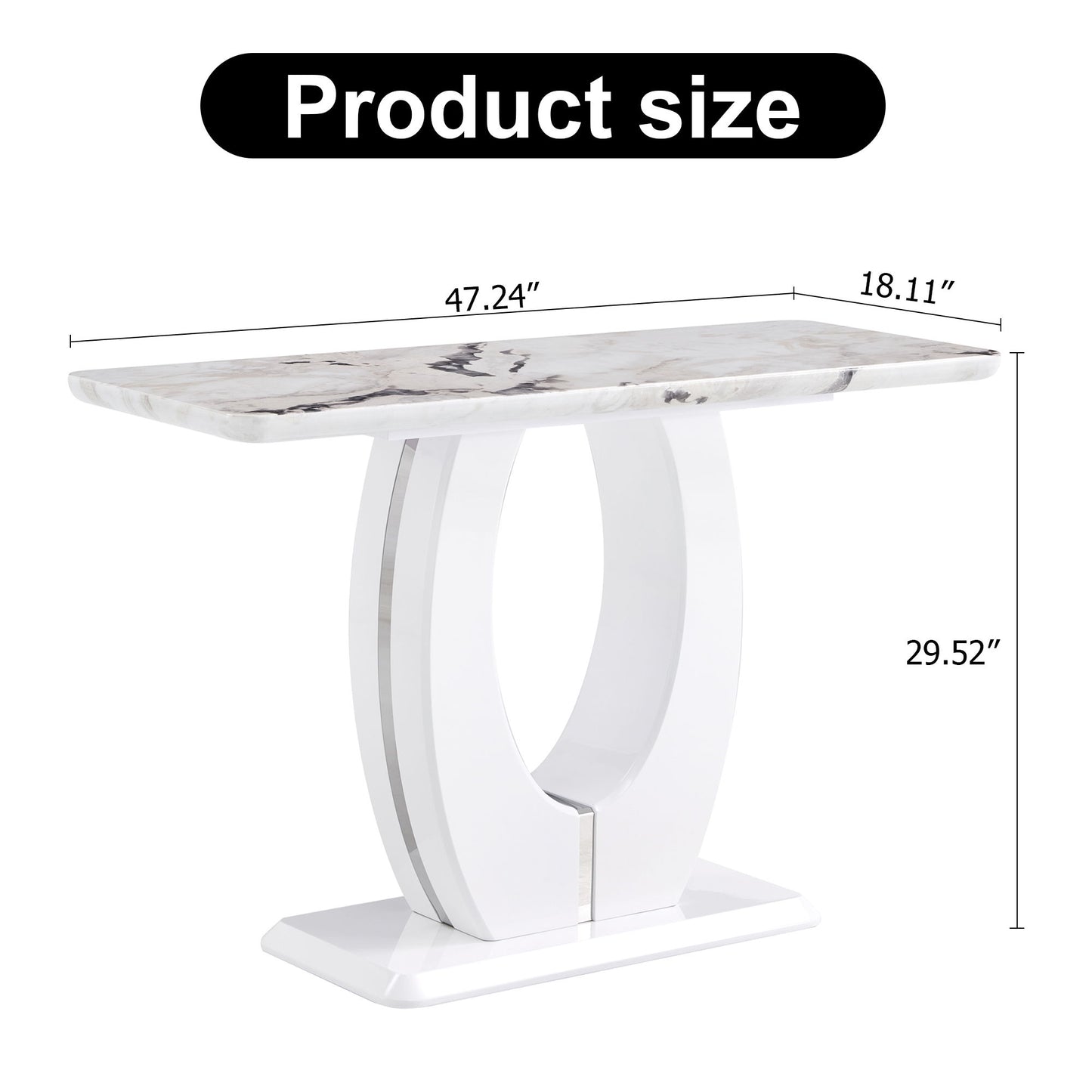 Modern Simple Glossy Rectangular Counter Bar Table - White