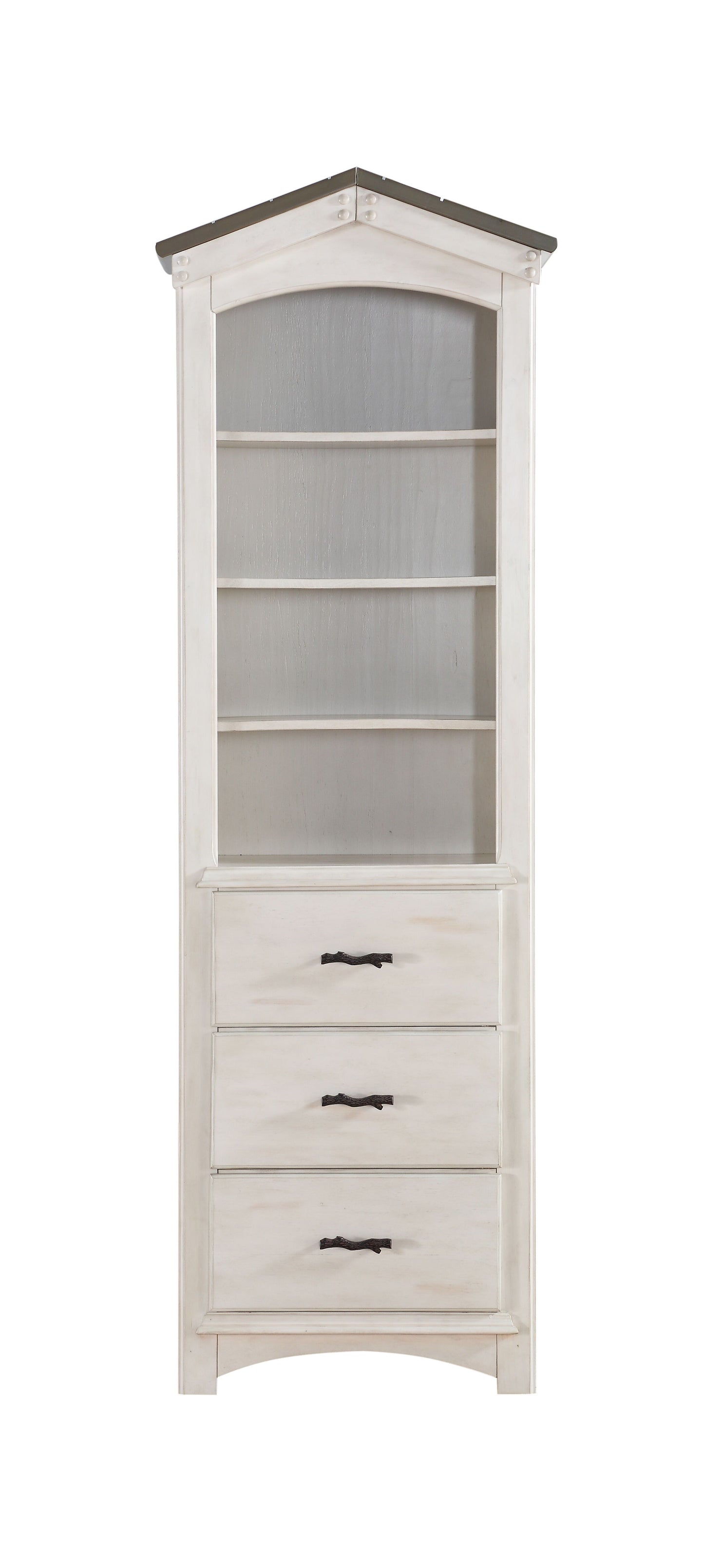 Tree House Weathered Washed Bookcase Cabinet - White / Gray