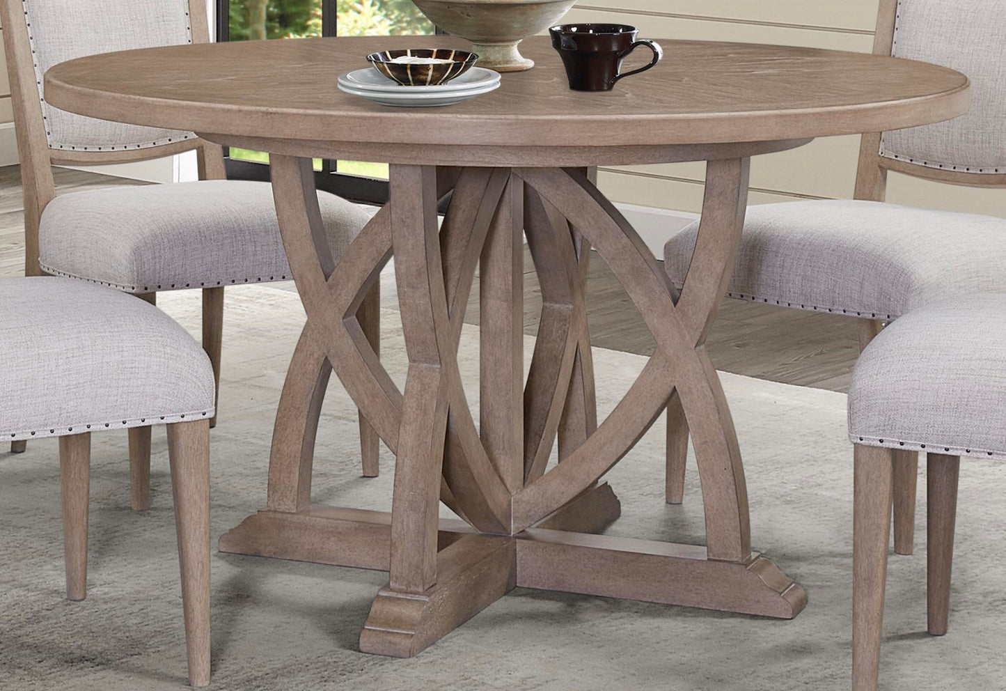 Round Dining Extendable Dining Table - Sand