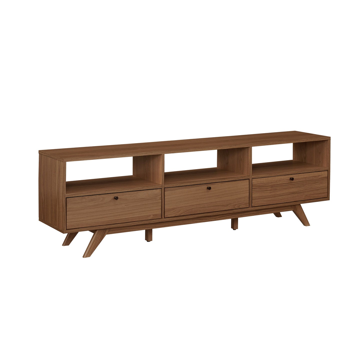 Modern Scandi 3 Door Low Profile TV Stand For TVs Up To 80"