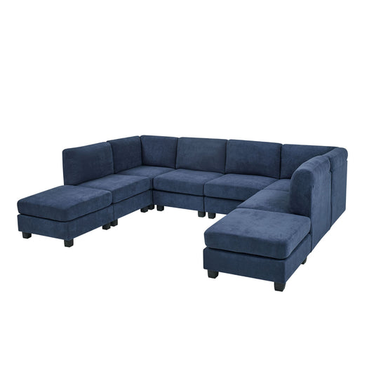 Upholstered Modular Sectional With Removable Cushions