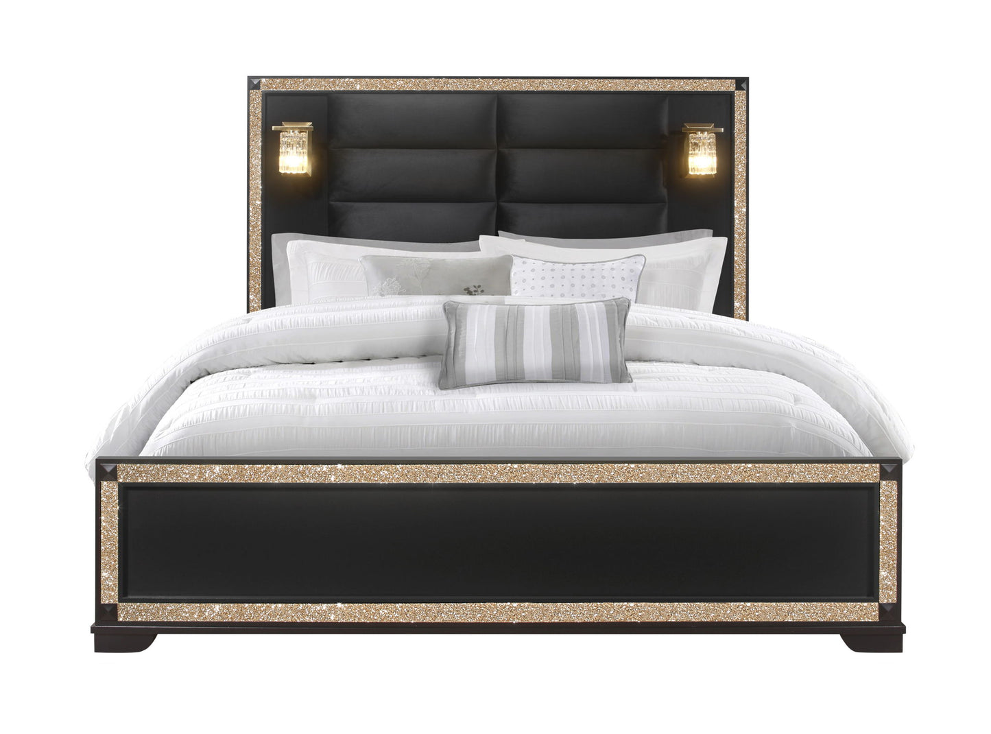 Blake - Queen / King Bed Side Rails - Black / Gold