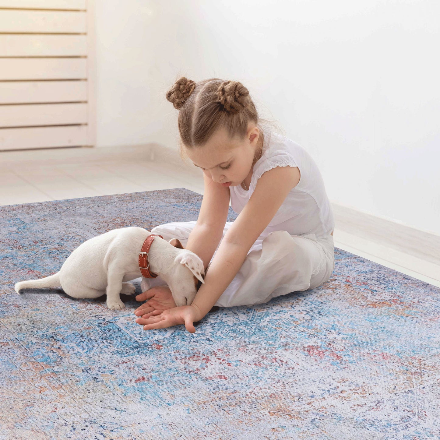 2' x 3' Machine Washable Area Rugs, Low-Pile, Non-Slip, Non-Shedding, Foldable, Kid & Pet Friendly - Yellow