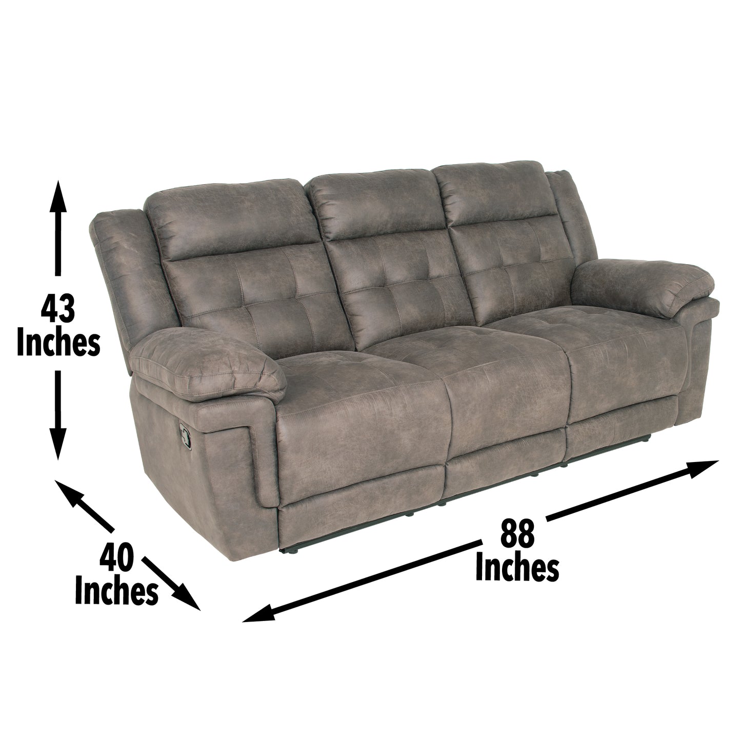 Anastasia - Recliner Sofa - Gray