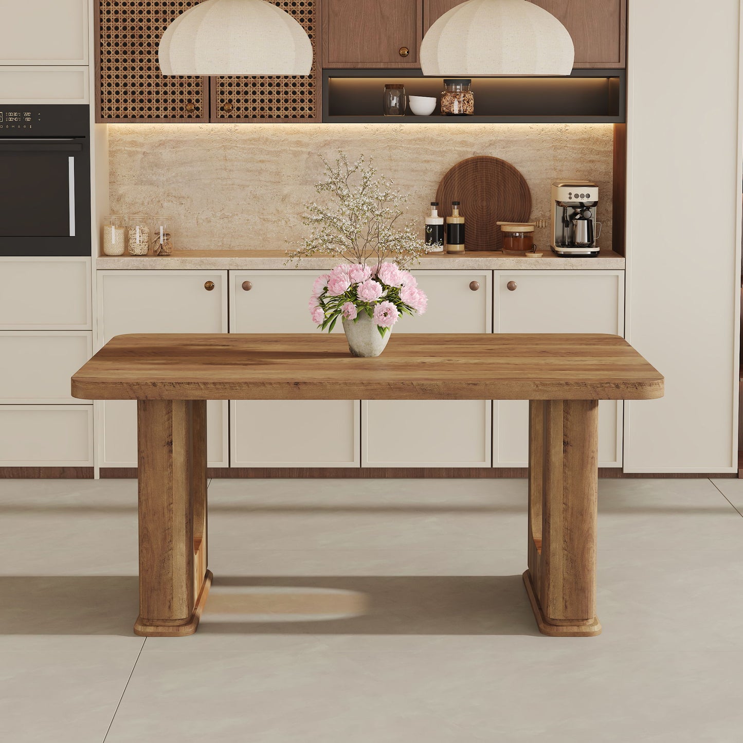 Stylish Wood Color Textured Dining Table Material With Wood Grain Stickers - Transparent / Wood