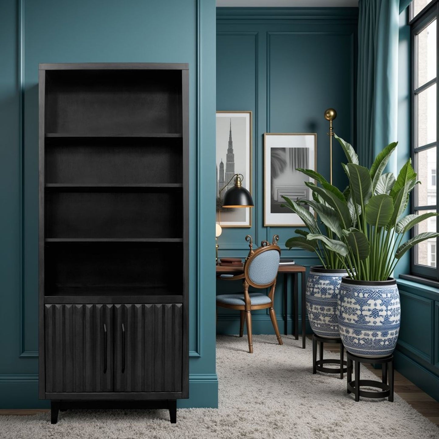 Radiance - Bookcase Pier With 5 Storage Areas