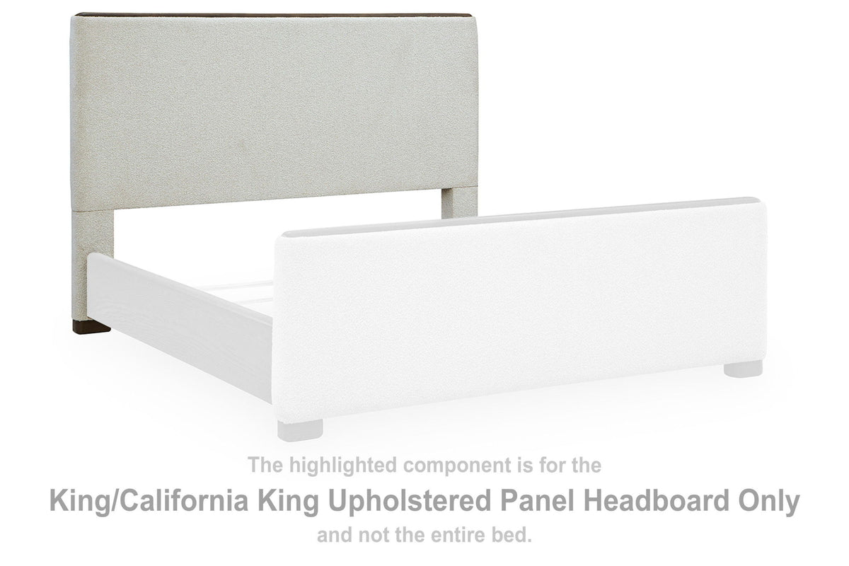 Radkin - King/California King Upholstered Panel Headboard - Burnished Brown