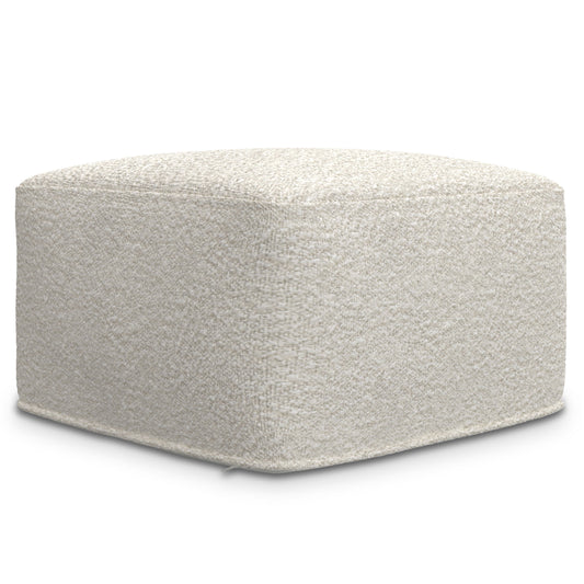 Chantal - Square Pouf - Ivory