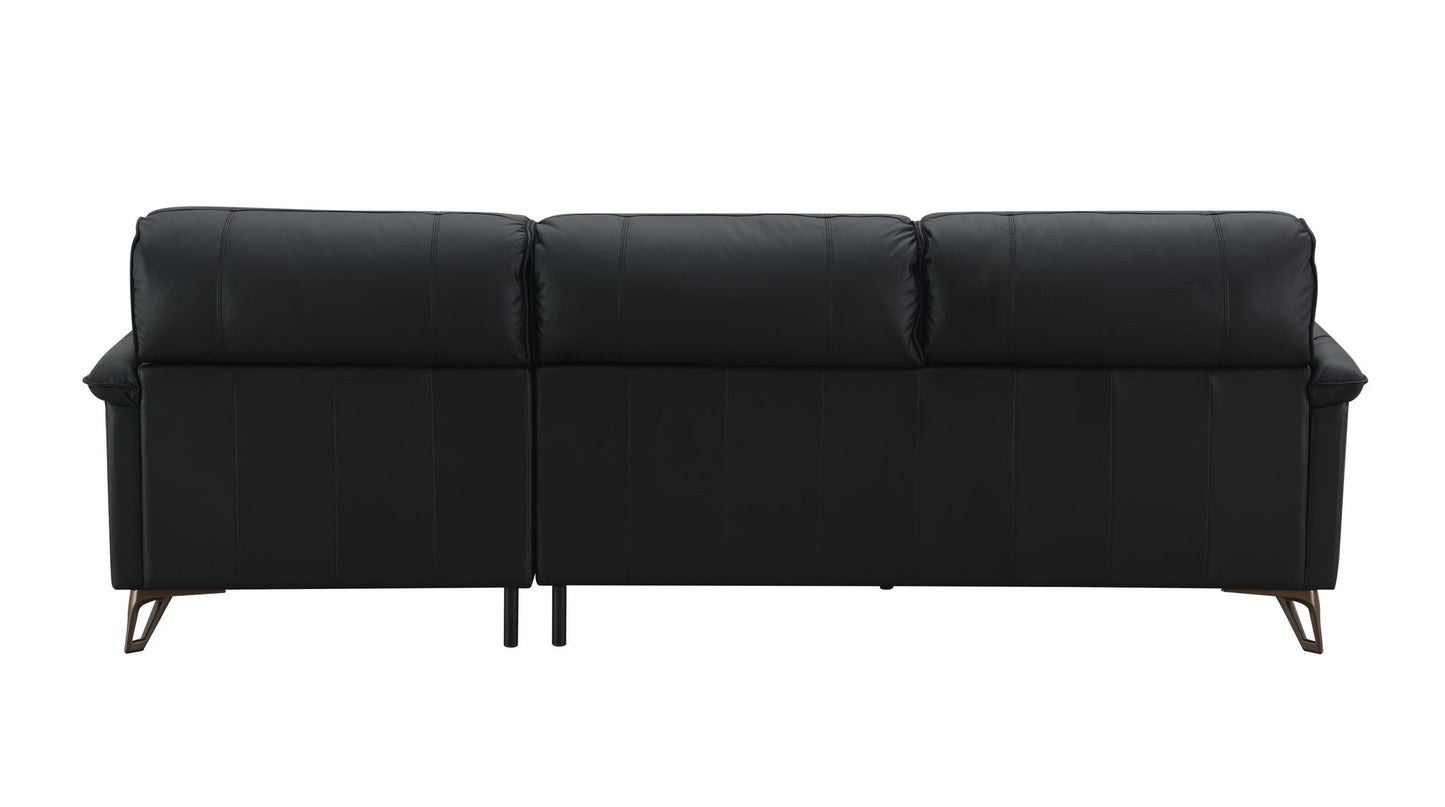 Eilene - Top Grain Leather Sofa - Black