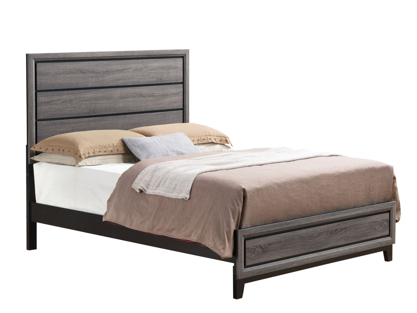 Kate - Queen Bed Headboard & Footboard - Foil Gray