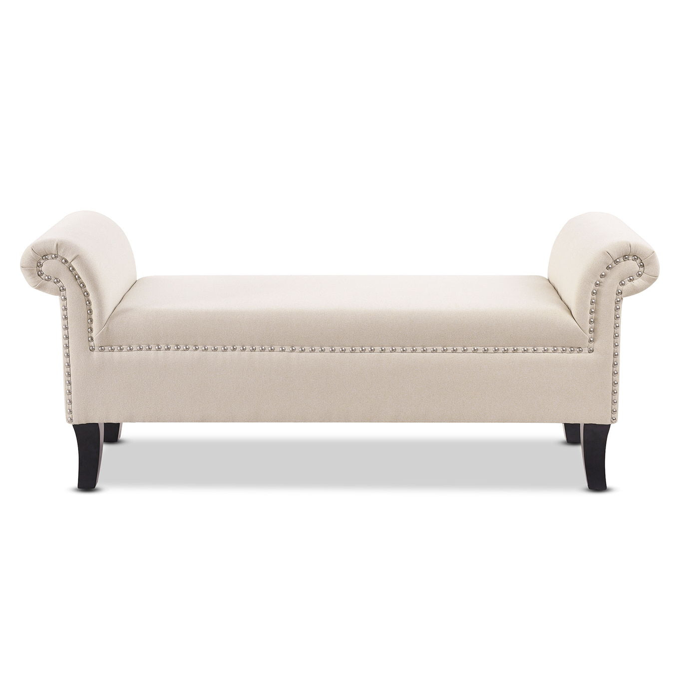 Kathy - Roll Arm Entryway Accent Bench - Sky Neutral Beige