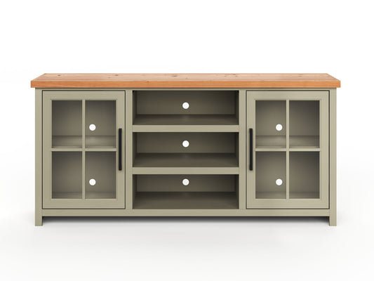 Vineyard - 67" TV Stand - Sage Green / Fruitwood