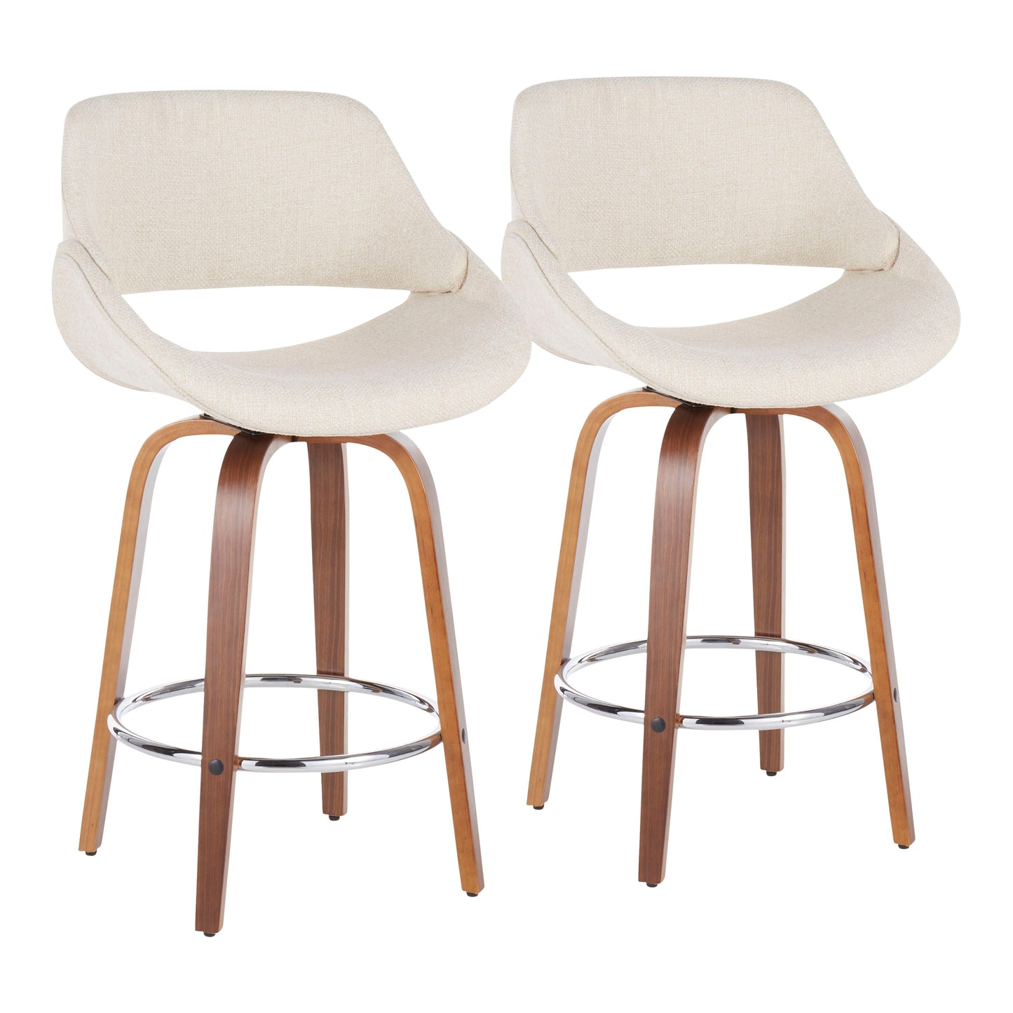 Fabrico - Mid Century Modern Counter Stool (Set of 2)