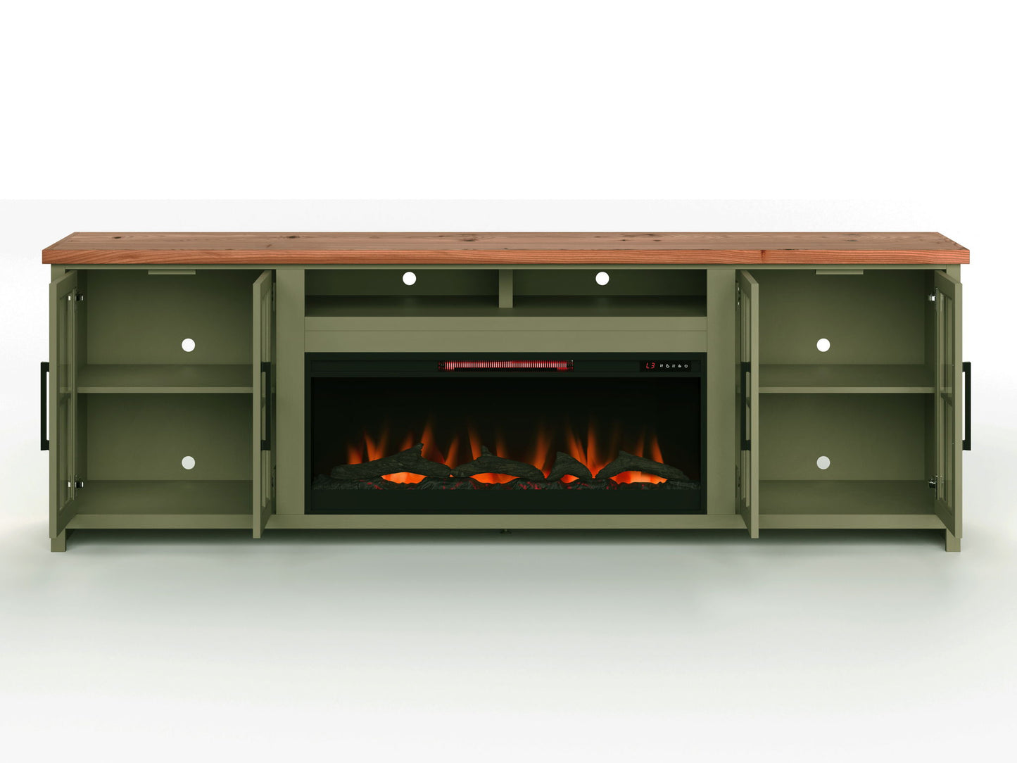 Vineyard - 67" TV Stand - Sage Green / Fruitwood