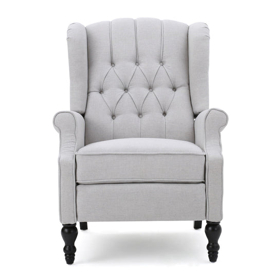 Armchair Recliner With Pushback Mechanism And Wingback Design