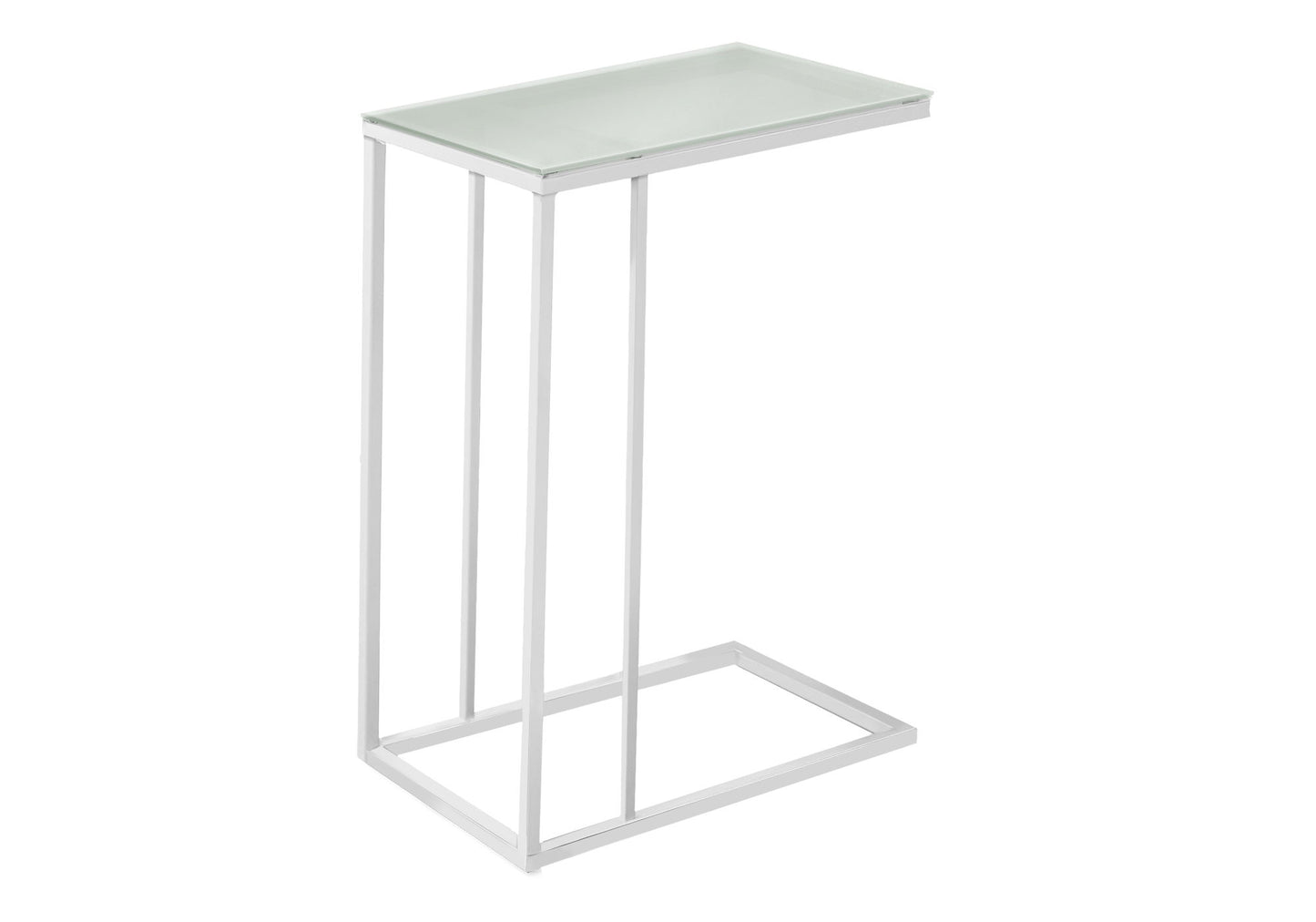 Accent Table, C - Shaped, Tempered Glass, Stylish Design Contemporary & Modern