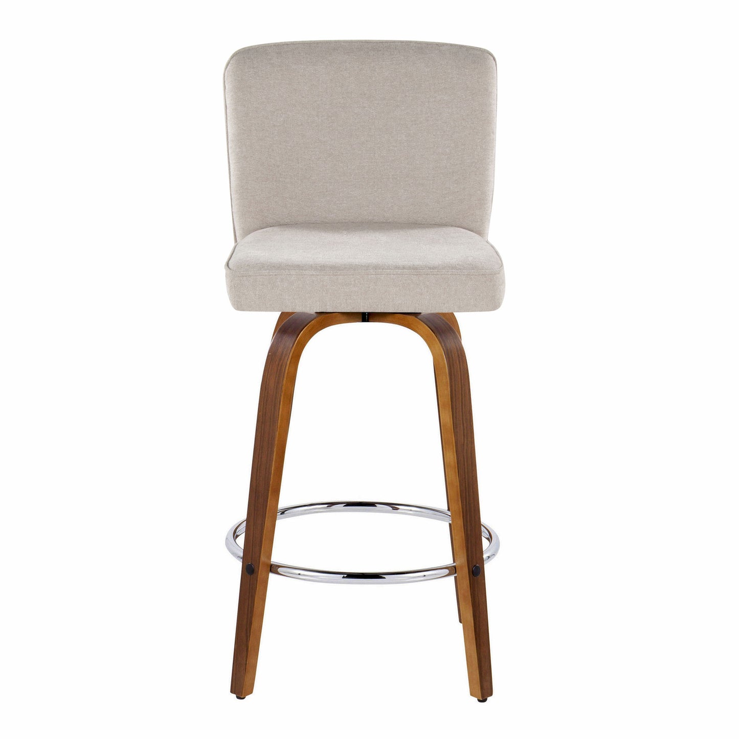 Henry - Contemporary Fixed Height Counter Stool With Swivel With Round Footrest (Set of 2)