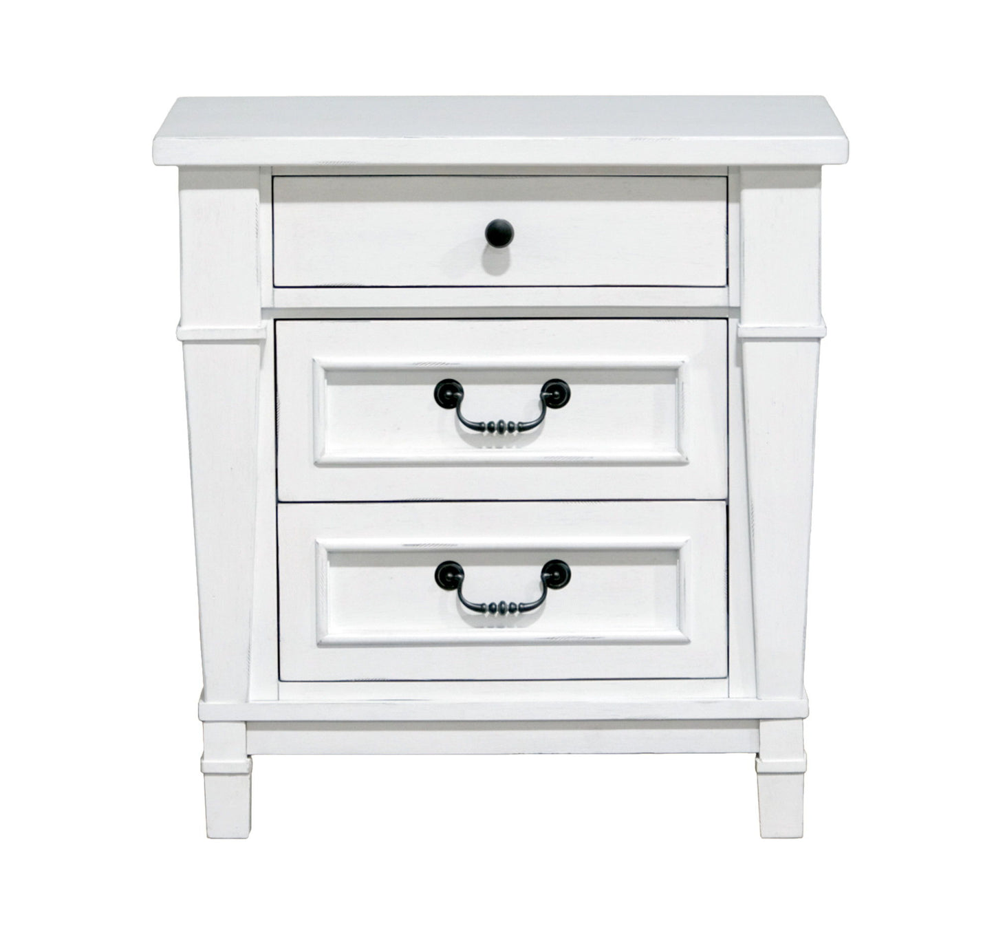 Coastal 3 Drawer Nightstand - White